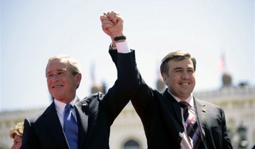 President Bush and President Mikhail Saakashvili