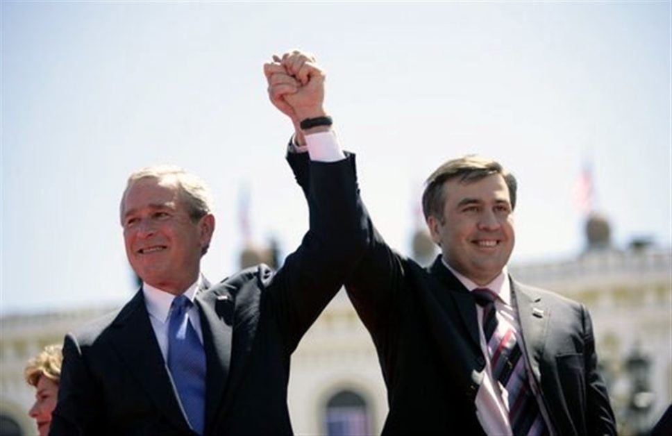 President Bush and President Mikhail Saakashvili