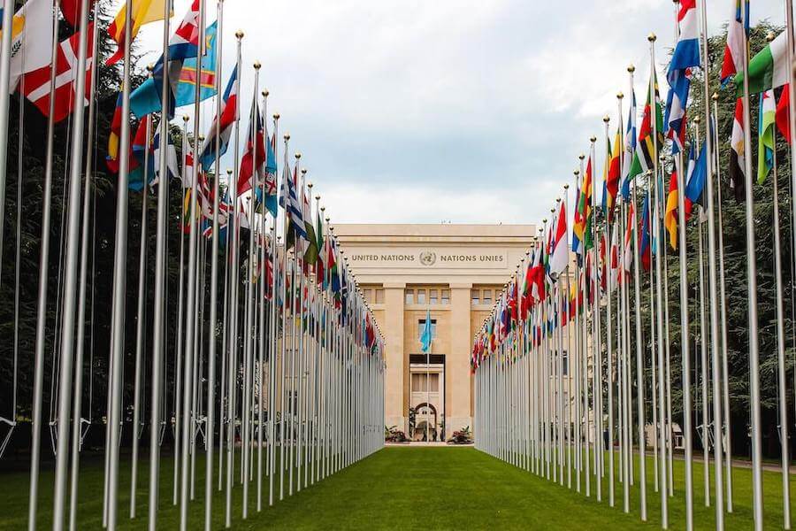 United Nations Flags Entrance